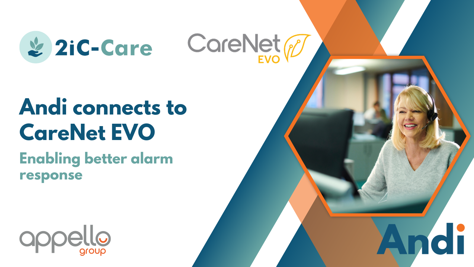 Andi connects to CareNet Evo to enable better alarm response.